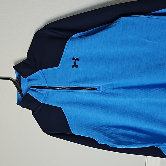 Under Armour Men's Coldgear Expanse Fitted Long Sleeve Sweater Blue L 1/4 Zip - Picture 2 of 9